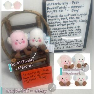 BNWT JELLYCAT AMUSEABLES TOASTIES PINK AND WHITE MARSHMALLOWS